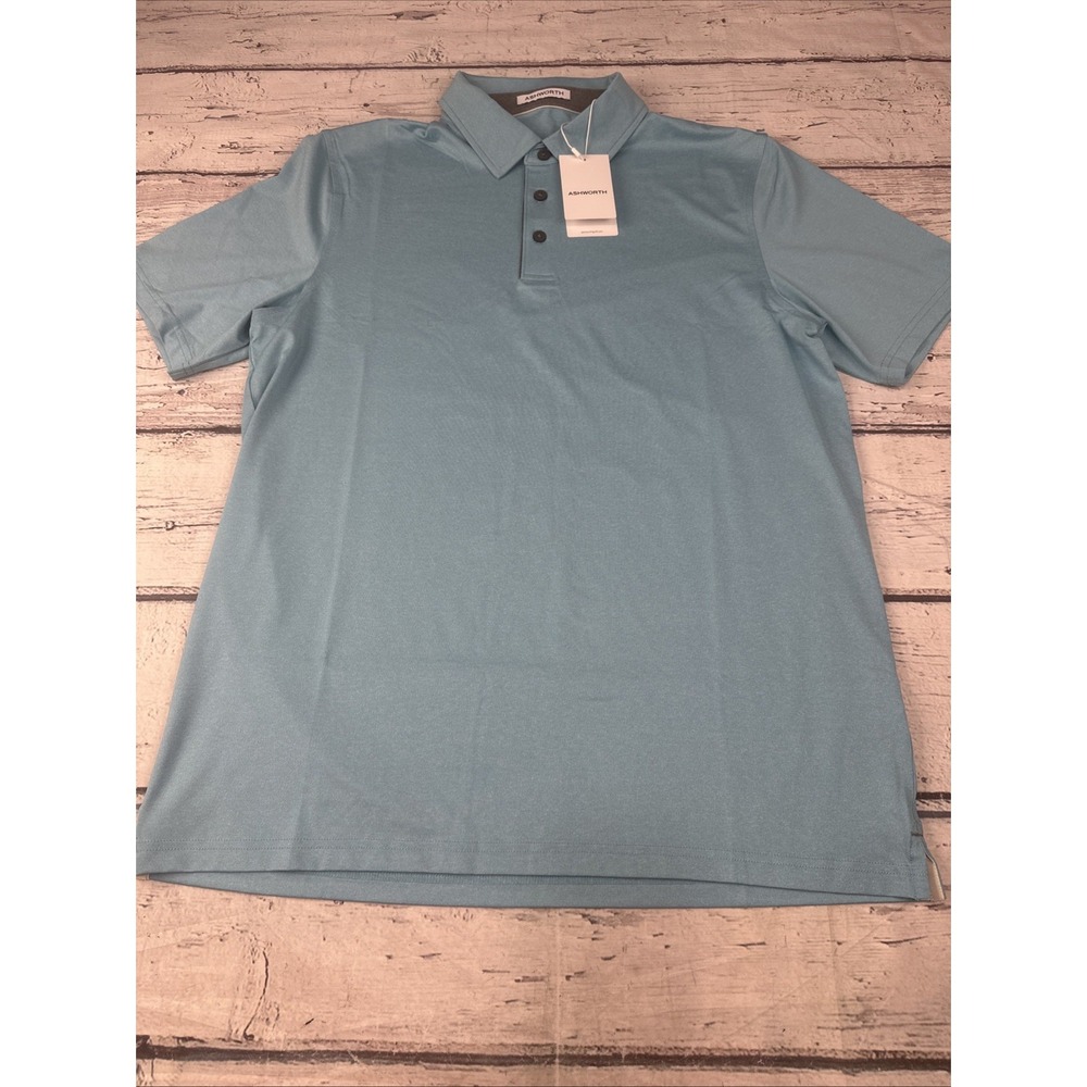 Ashworth Men's Golf Polo Shirt Style AM1083, Color Atlantis Heather  Size M NWT